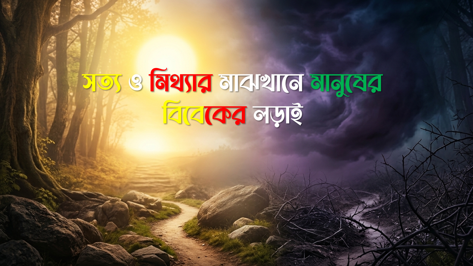 সত্য ও মিথ্যার মাঝখানে মানুষের বিবেকের লড়াই